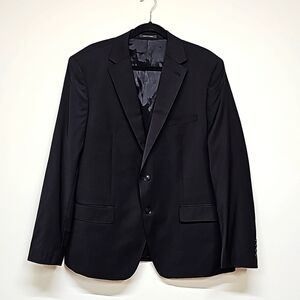 Calvin Klein mens suit jacket, slim fit, stretch, wool blend, black, 46 R